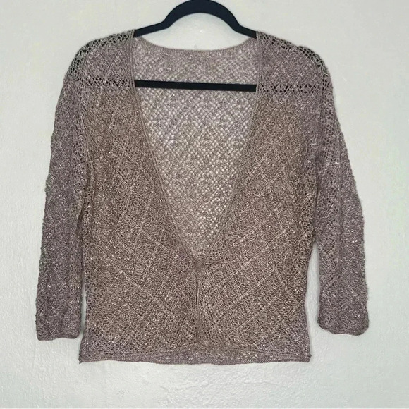 Embellished Sequins Button Front Closure Cardigan Top Sz M‎ - Picture 1 of 7